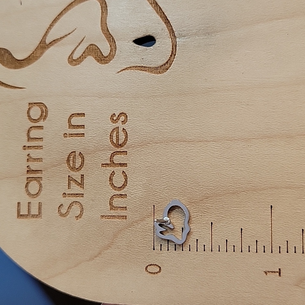 Silver Bunny Stud Earrings - Picture 4 of 5
